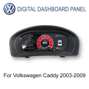 Volkswagen Caddy 2003-2009 Vista principale del quadro strumenti digitale da 9 pollici