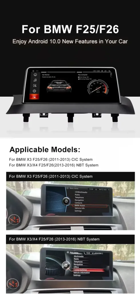 BMW X3 X4 NBT CIC Unità principale Android