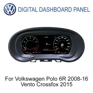 Prelingcar 9 pollici LCD cruscotto digitale vista anteriore per VW Polo 6R 2008-2016, Vento e CrossFox 2015