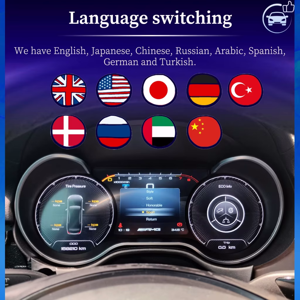 Bảng điều khiển kỹ thuật số Mercedes R-Class 2006–2017 | Màn hình 12,5 inch hỗ trợ CarPlay DSP