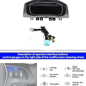 Volkswagen VW Tiguan Digital Cluster 2009-2017 for Mk1 Type 5N LCD Dash 5 Quadro strumenti digitale Volkswagen Tiguan 2009–2017 12.3-inch con connettori posteriori e porte di cablaggio