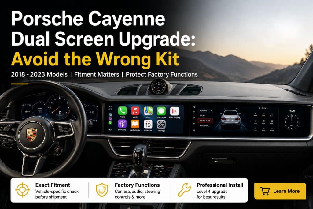 Porsche Cayenne 2018-2023: aggiornamento con doppio schermo installato nell'abitacolo
