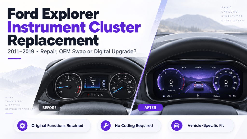 Sostituzione del quadro strumenti Ford Explorer 2011–2019: riparazione, sostituzione OEM o aggiornamento digitale?