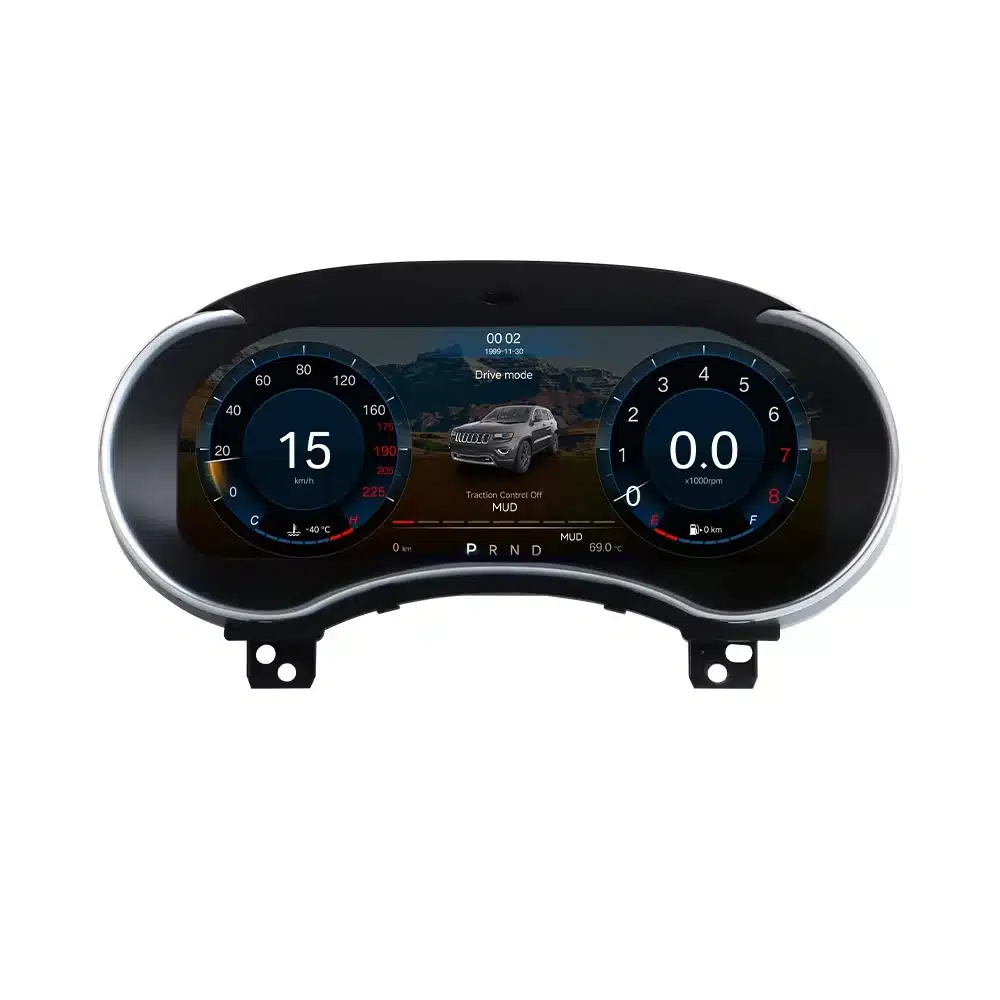 Jeep Grand Cherokee digital instrument cluster front product view Jeep Grand Cherokee digital instrument cluster front product view