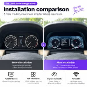Land Rover Discovery 4 risultato dell'installazione del quadro strumenti digitale