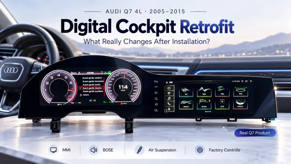 Retrofit del Cockpit Digitale Audi Q7 4L – Dashboard Originale Versus Cockpit Digitale iKAGOO Installato