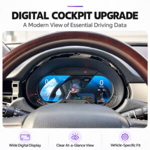 Interni Lexus GX460 con quadro strumenti digitale aggiornato montato dietro il volante originale